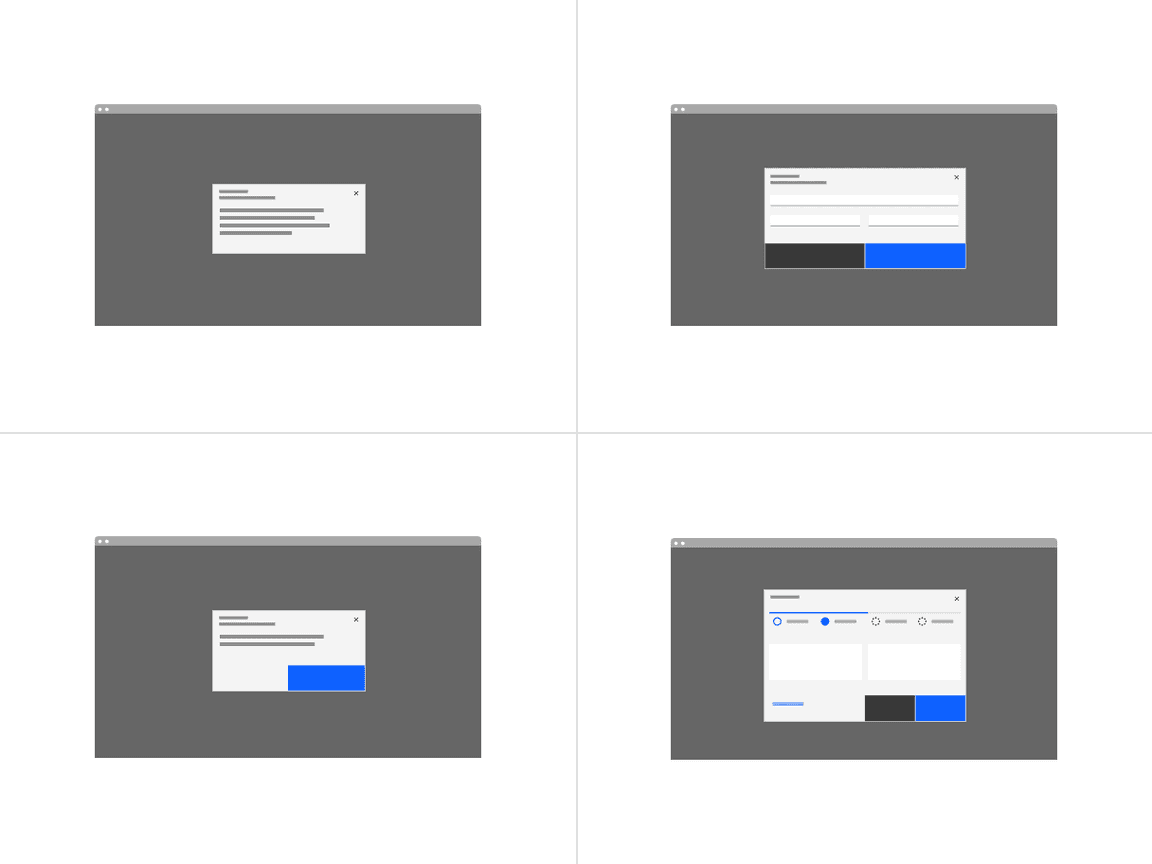 modal dialog variants