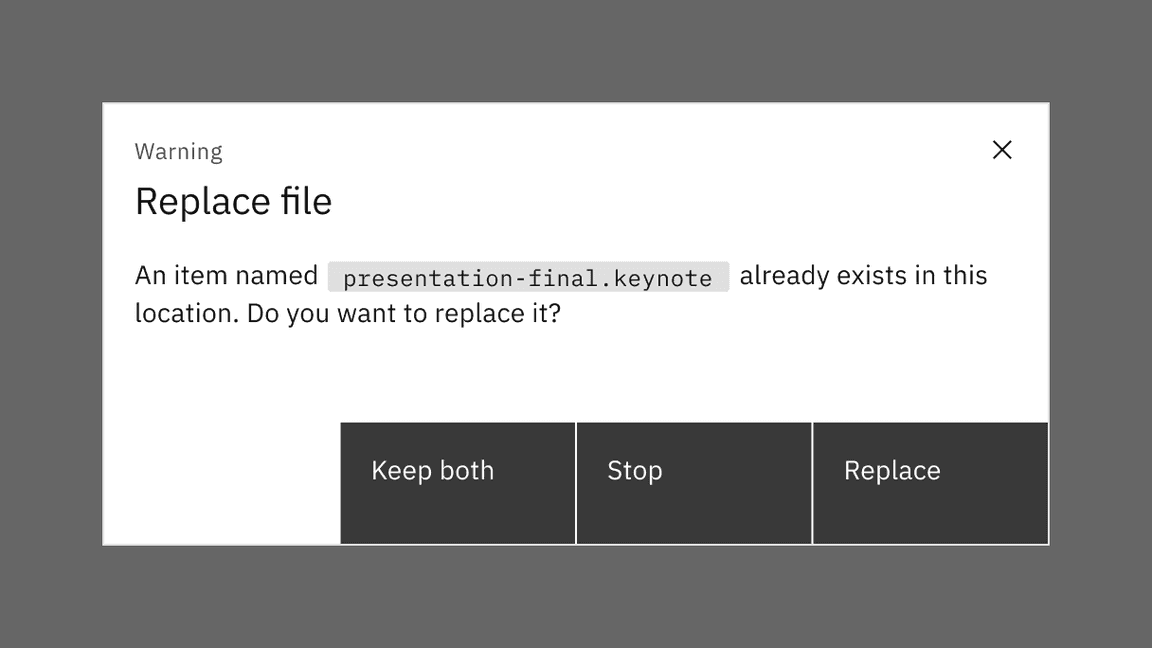 Example of $button-separator token border between fluid buttons.