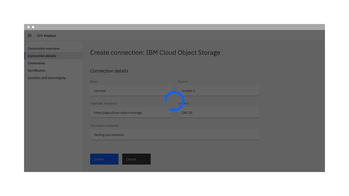 Example of the loading component in a UI