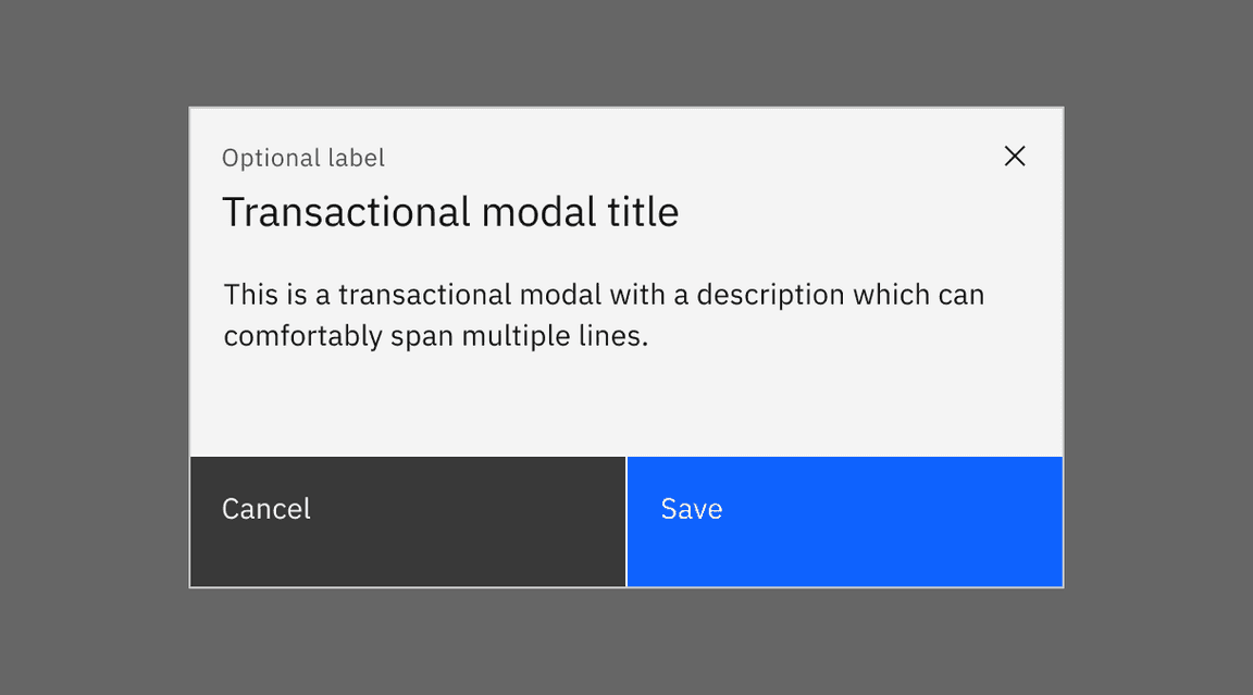 Example of cancel in a modal
